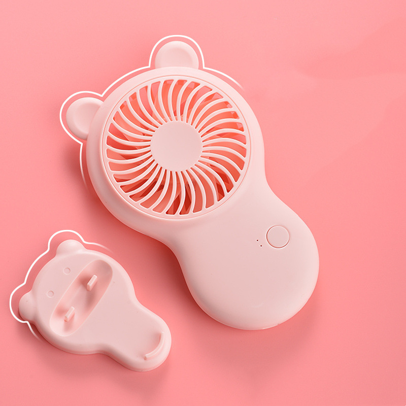 Handheld Pocket Mini Fan Portable With Bracket USB Mini Fan Portable Pocket Fan Cartoon Handheld Desktop Rechargeable Standing Fan Three Gear Wind Speed Regulation Battery Operated USB Small Fan with 3 Speeds for Home Office Car Outdoor Travel Stevvex