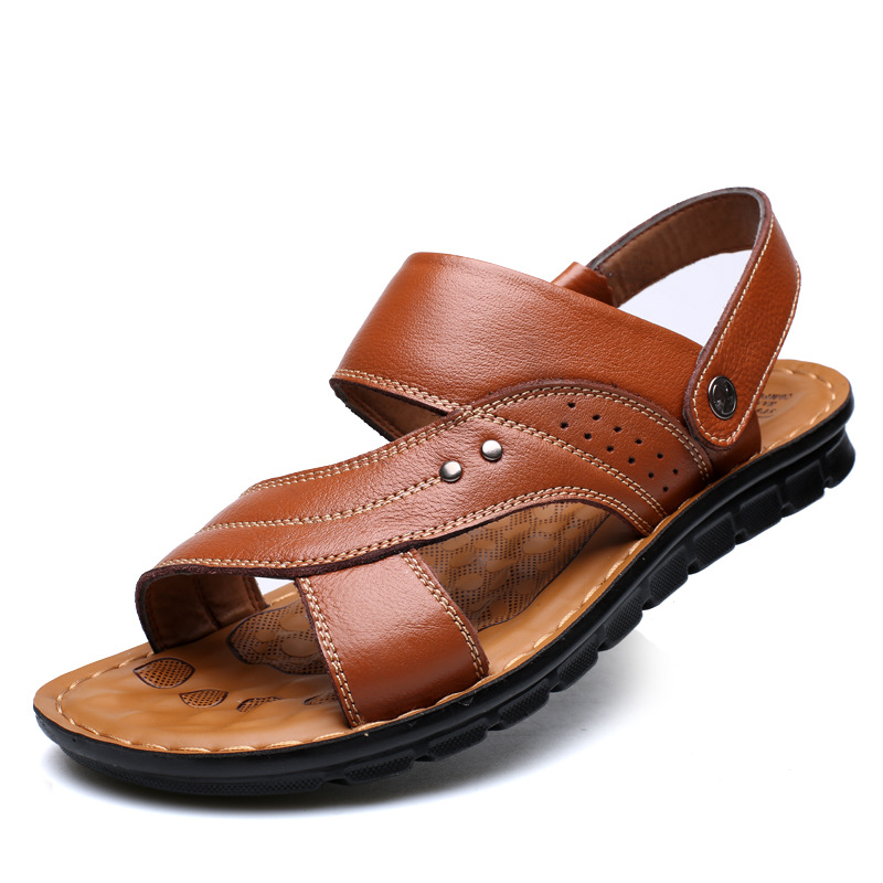 Men's Leather Back-Strap Sandals