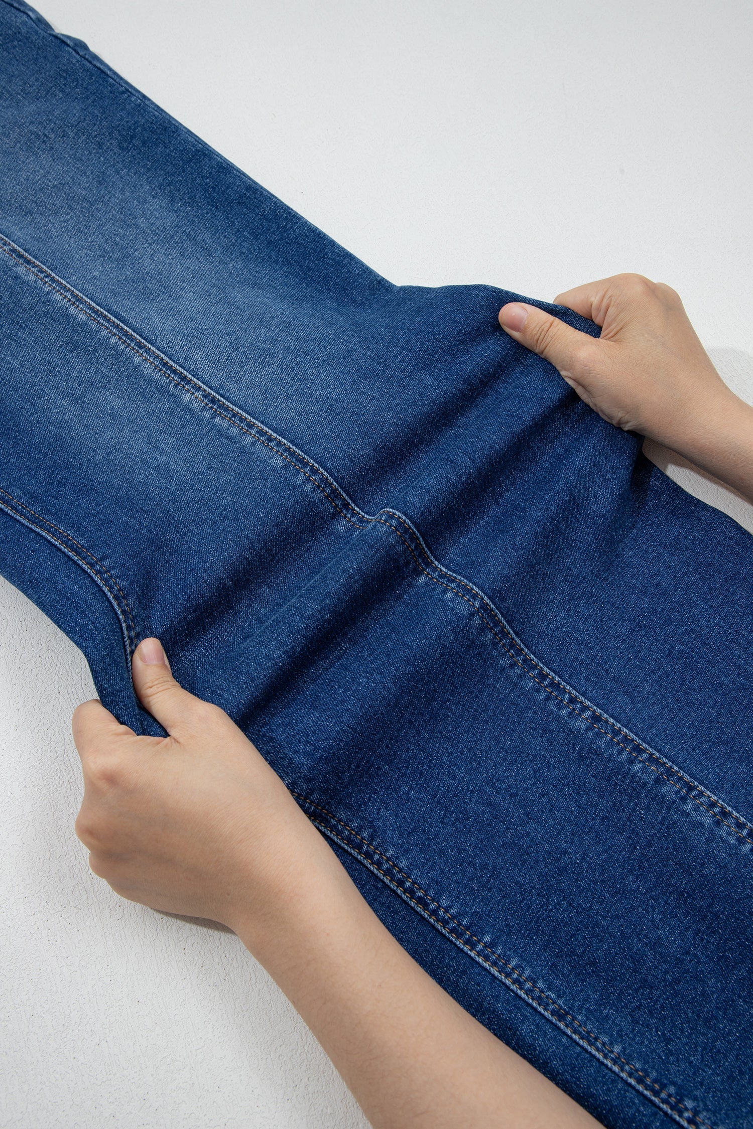 Yusra Seam Detail Shift Jeans Threaded Pear