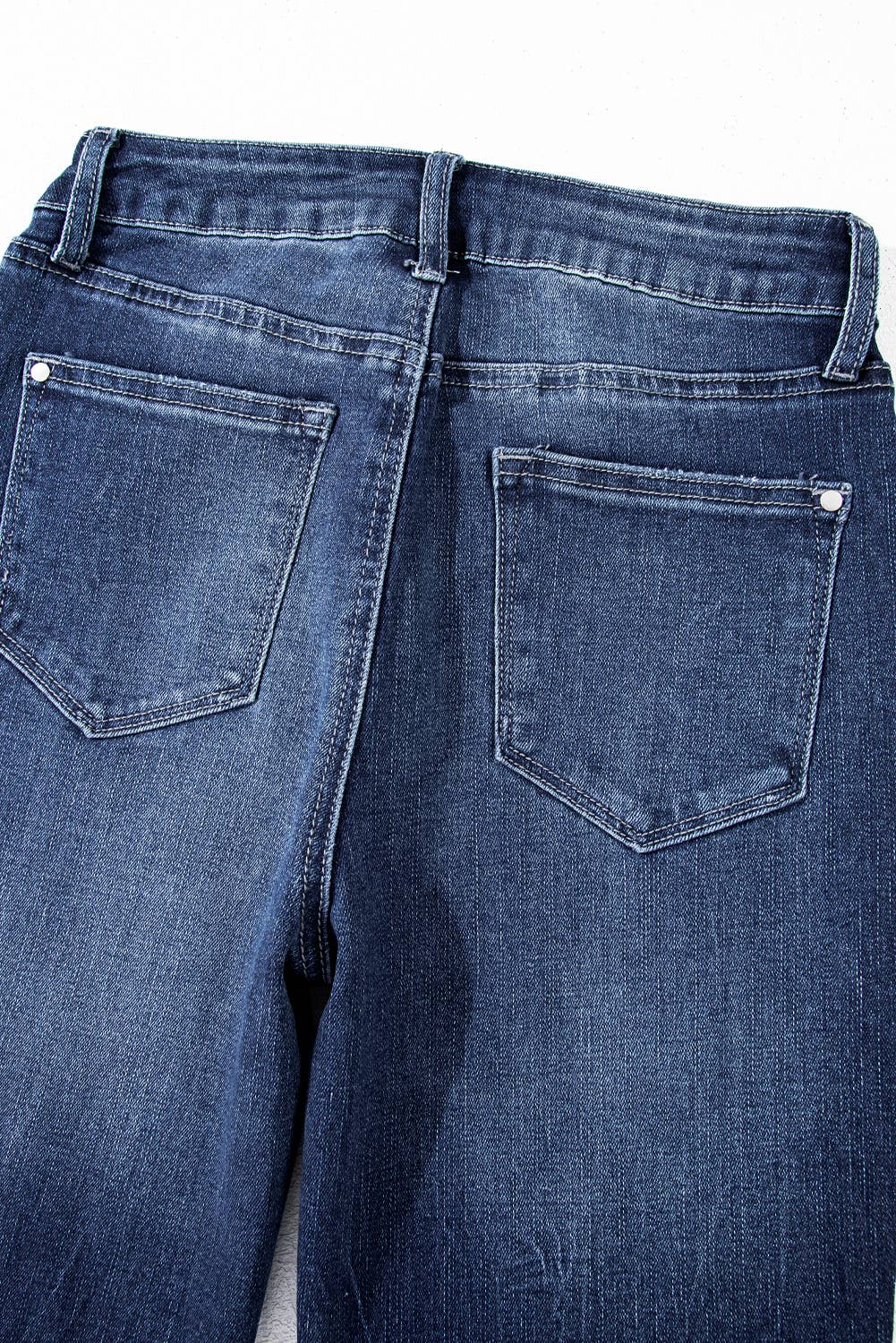 Sail Blue Mineral Wash Raw Hem High Waist Flared Jeans Thread & Co. Boutique, LLC