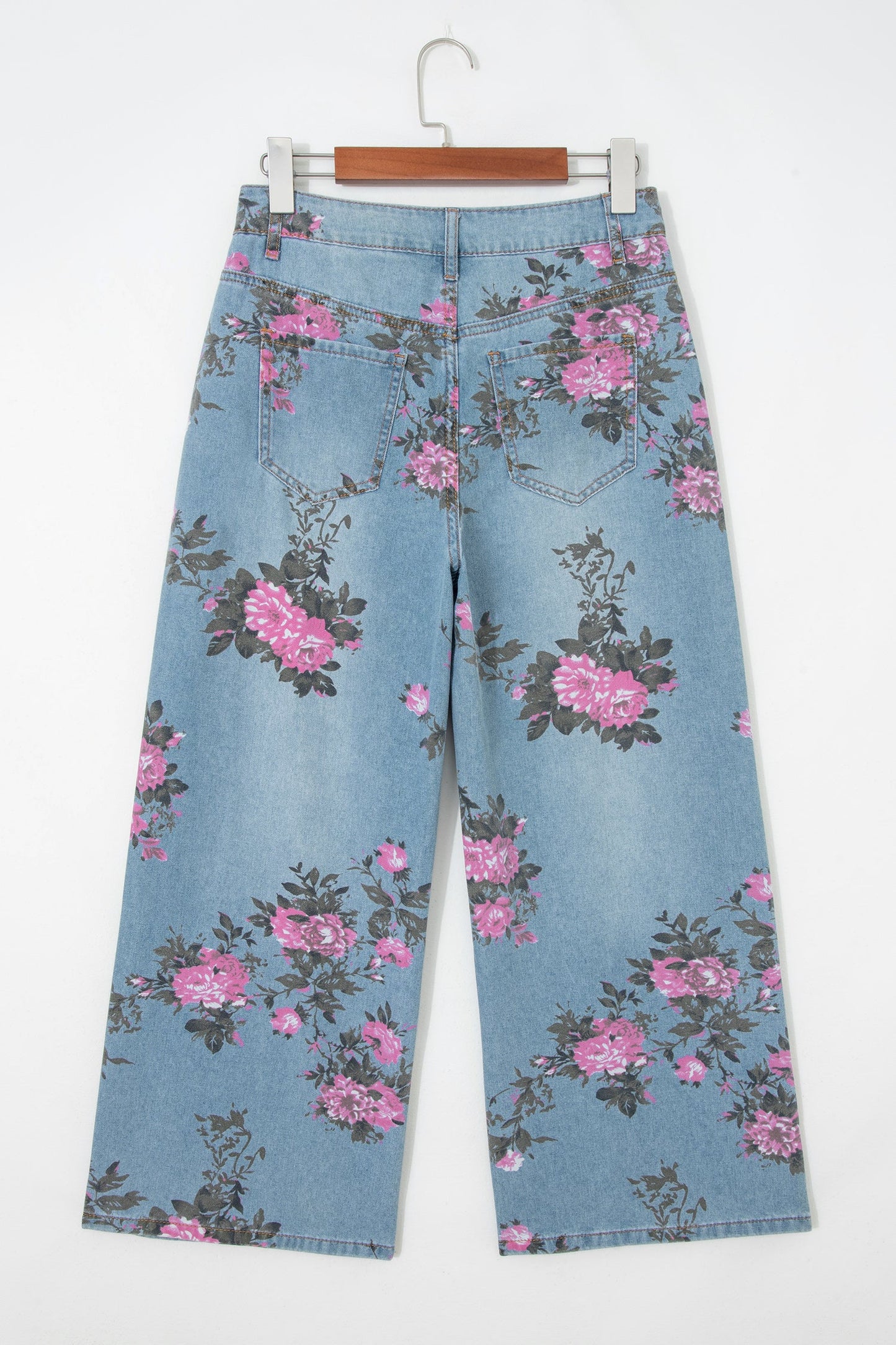 Esme Floral Print Bootcut Jeans Threaded Pear