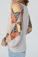 Load image into Gallery viewer, Patchwork V Neck Loose Top
