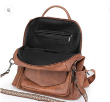 Load image into Gallery viewer, Two Tone Tassel Backpack Purse
