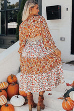 Load image into Gallery viewer, Retro Floral Ruffled Tiered Dress
