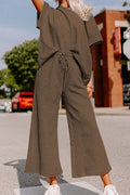 Pacific Beach Brown Textured Loose Fit Set