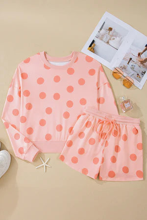 PLAYFUL PERSONALITY PINK PULLOVER AND SHORTS SET