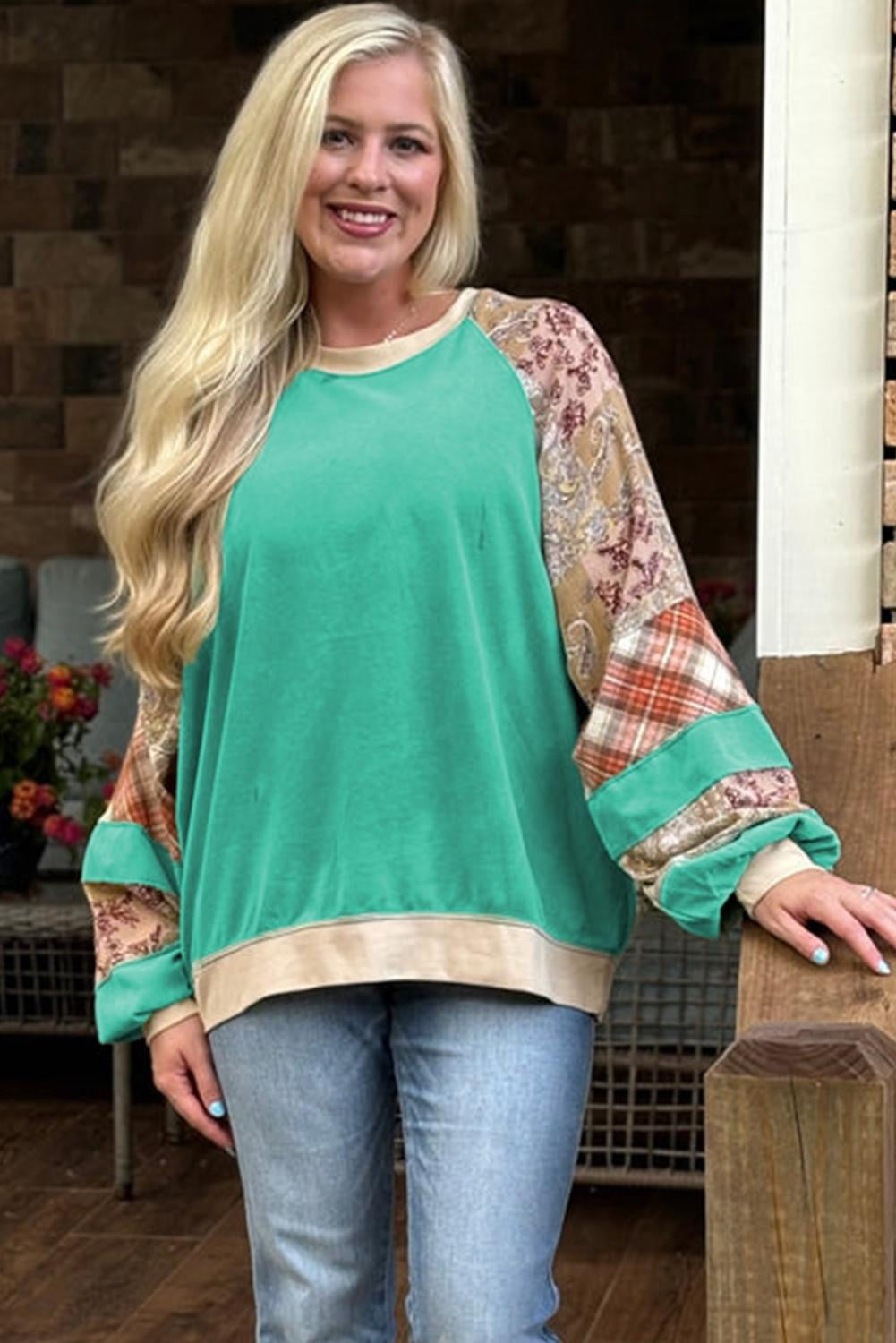 Paisley Patchwork Raglan Top