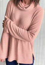 Load image into Gallery viewer, Stripe Cowl Neck Side Top
