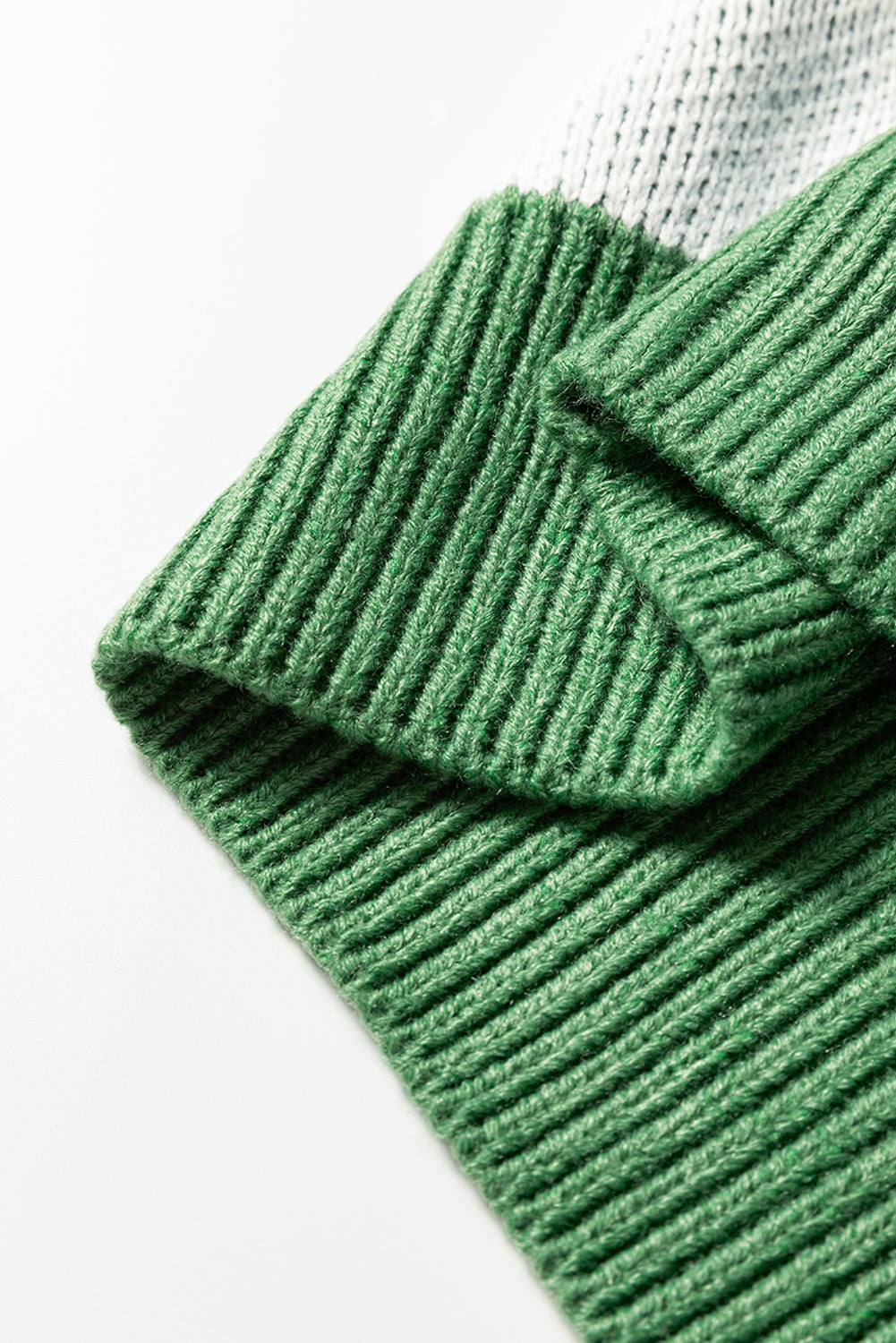 V Neck Checkered Sweater - Green Indie & Co.