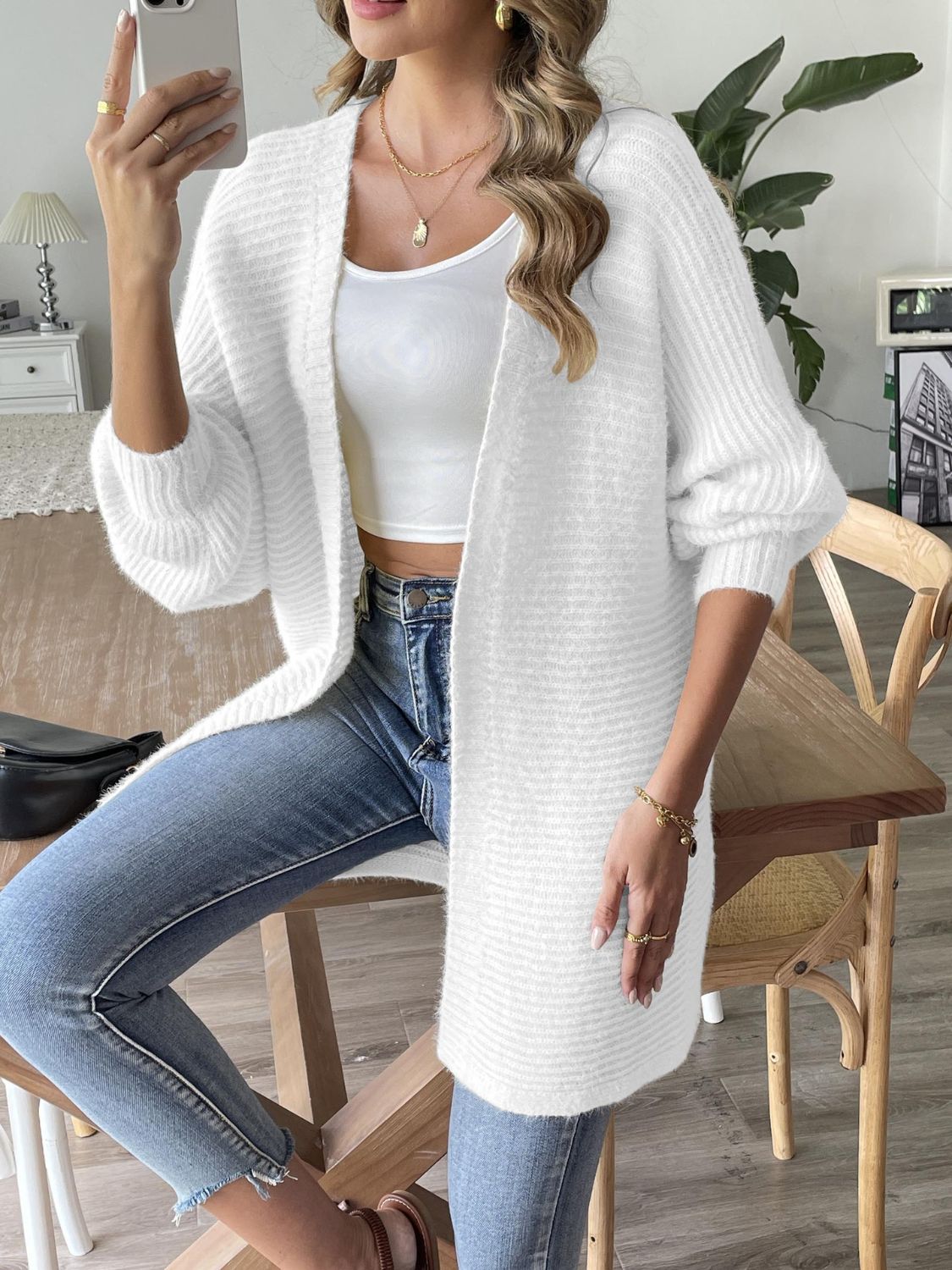 Open Front Long Sleeve Cardigan Creative Chaos Boutique