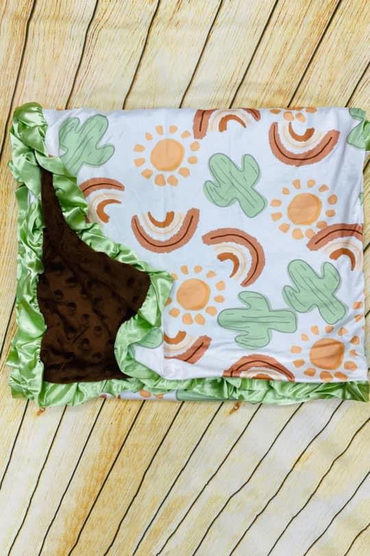 Sun & Cactus Minky Blanket