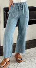 Load image into Gallery viewer, Wash Drawstring Waist Straight Denim Pants
