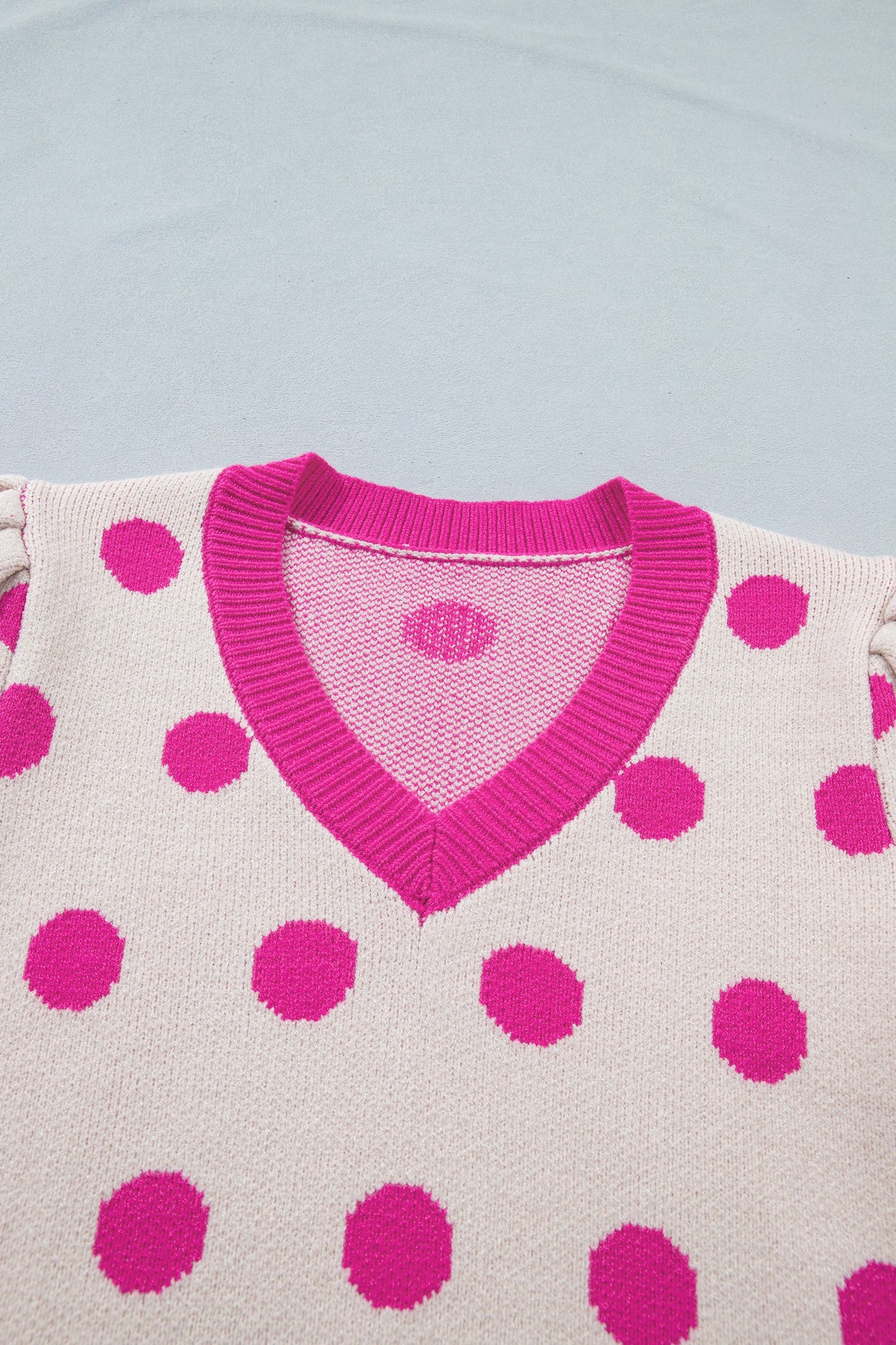 Alexia Puff Short Sleeve Sweater Threaded Pear