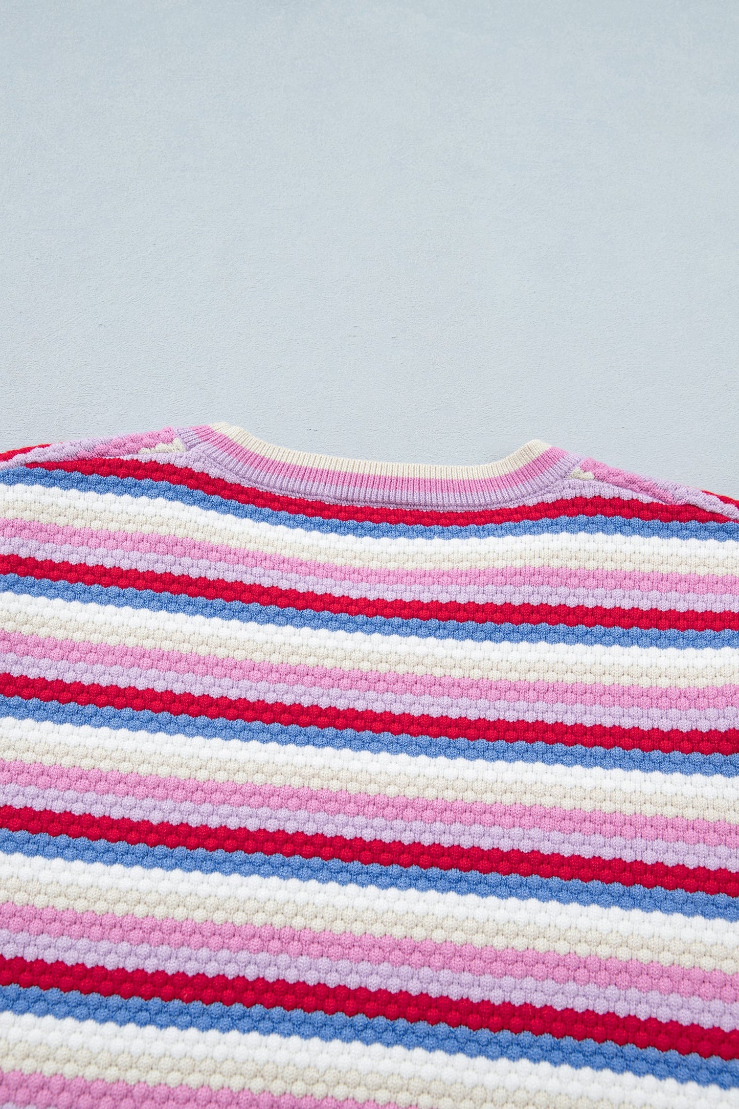 Bianca Knit Short Sleeve Sweater Threaded Pear
