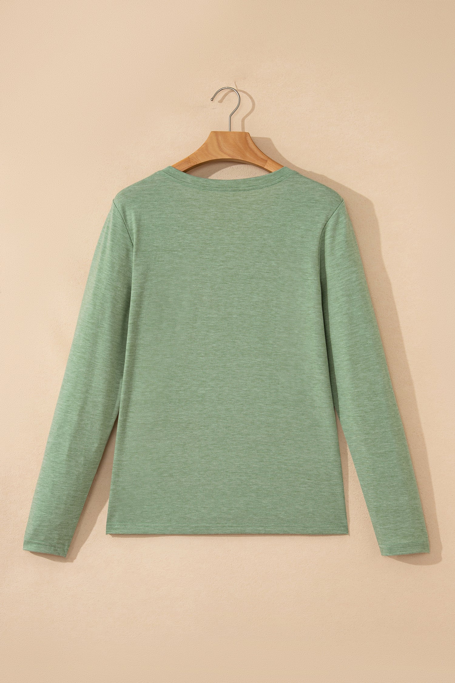 Grass Green Solid Color V Neck Long Sleeve Stretchy Top Wild and Free Boutique