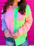 Tour the town Color Block Top