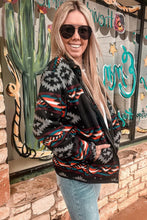 Load image into Gallery viewer, Aztec Printed Zip Up Collar Jacket
