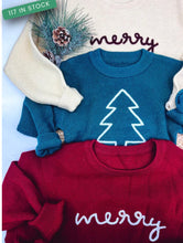 Load image into Gallery viewer, Rope Embroidered Merry Sweaters adult and kids
