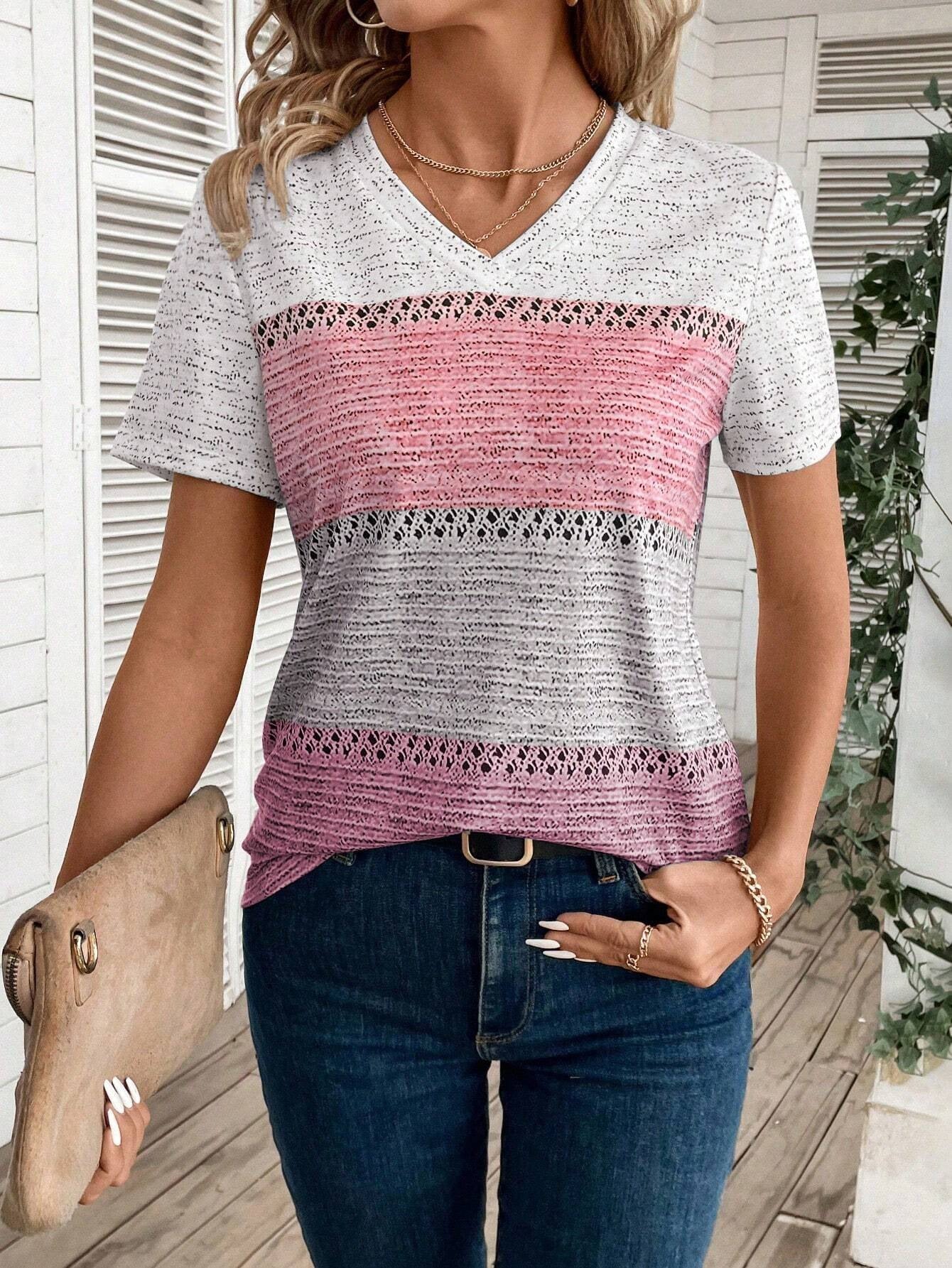 3D Print Short Sleeve Pullover Top – 5 Colors | XS–6XL