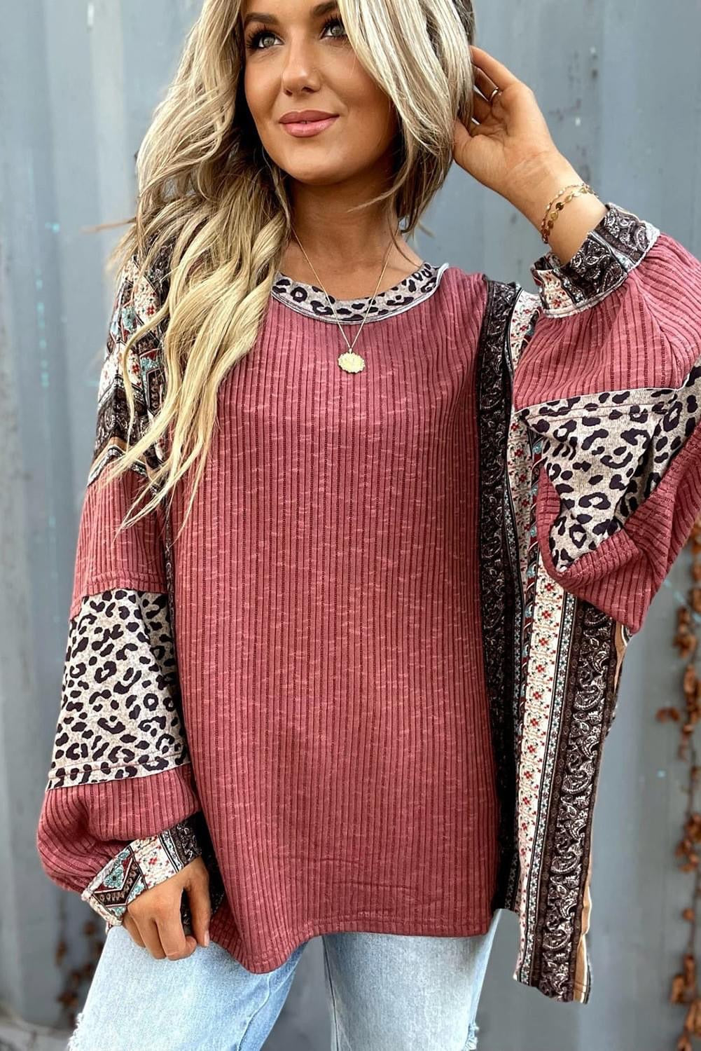 Retro Contrast Patchwork Top