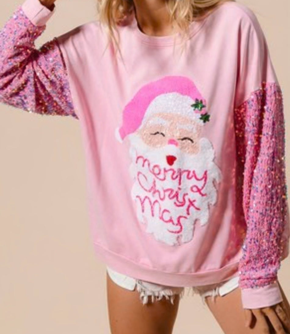 Christmas Sequin Sleeve Sweatshirt