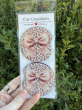 Leopard Bow Car Coasters