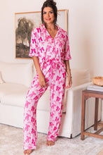 Load image into Gallery viewer, Christmas Season Pink Bow Knot Pajamas set
