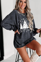 Load image into Gallery viewer, Gray Christmas Tree Flake Corded Sweatshirt
