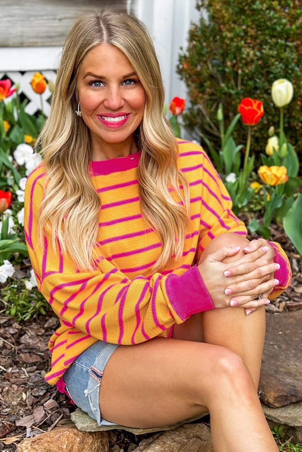 Stripe Trimmed Sweater