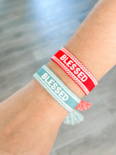 Load image into Gallery viewer, &quot;Blessed&quot; Woven Christmas Bracelets
