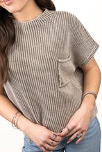 Load image into Gallery viewer, SALE! ZENANA MILANO MOCHA WASHED MOCK NECK CROPPED SWEATER
