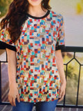 Multi Leopard Patch Print Top