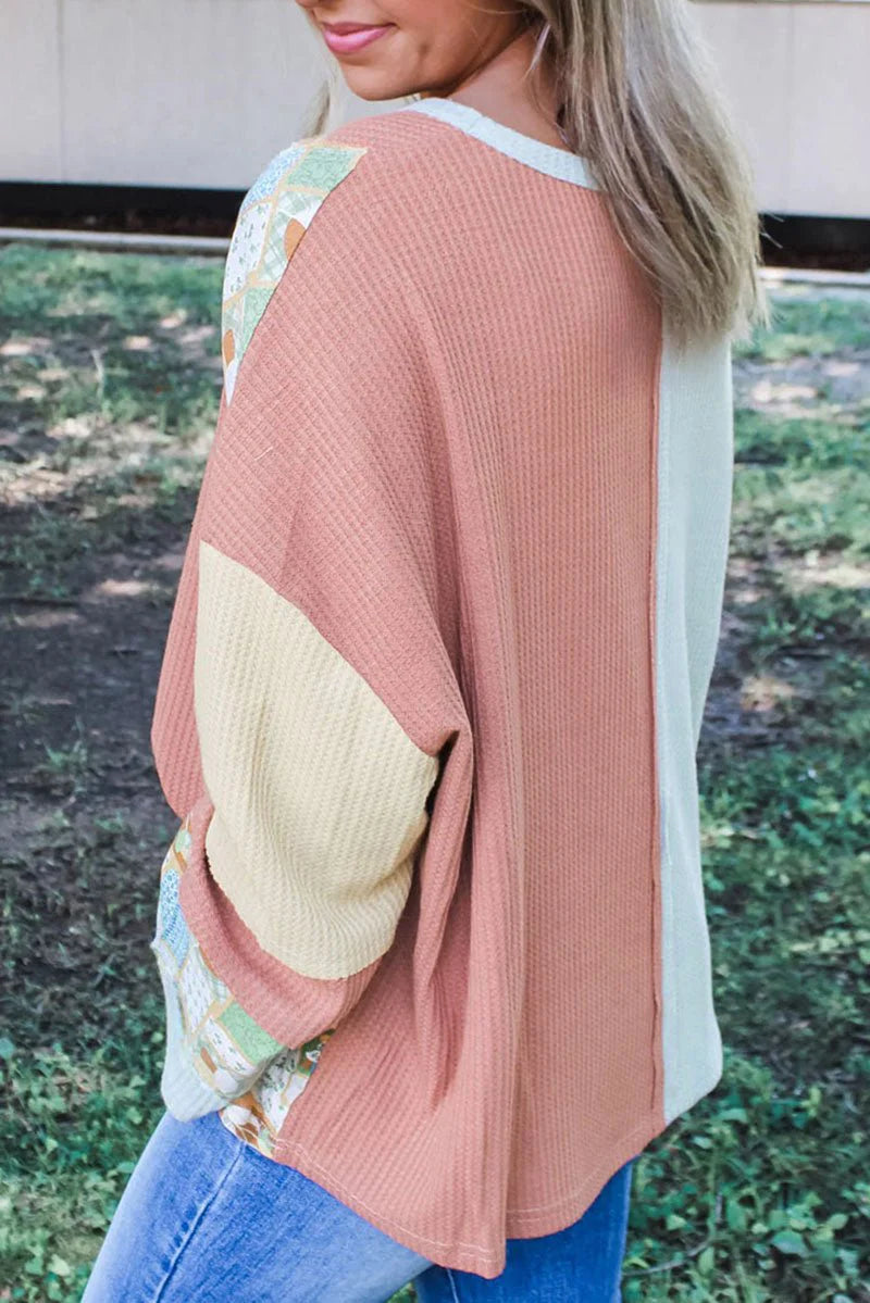 THE FLOWER PATCH WAFFLE KNIT TOP**SHIPPING EXPECTED TO BEGIN ON DATE 10/28**