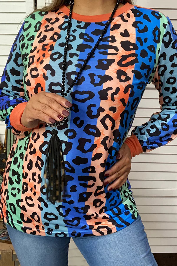 Multi Color Leopard Long Sleeves