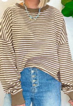 Load image into Gallery viewer, Cozy Striped Oversized Sweatshirt
