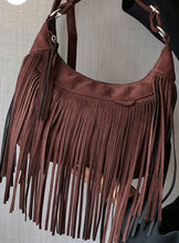 Load image into Gallery viewer, Suede Fringe Adjustable Strap Shoulder Bag
