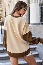 Load image into Gallery viewer, Apricot Color Block Thumbhole Sweatshirt
