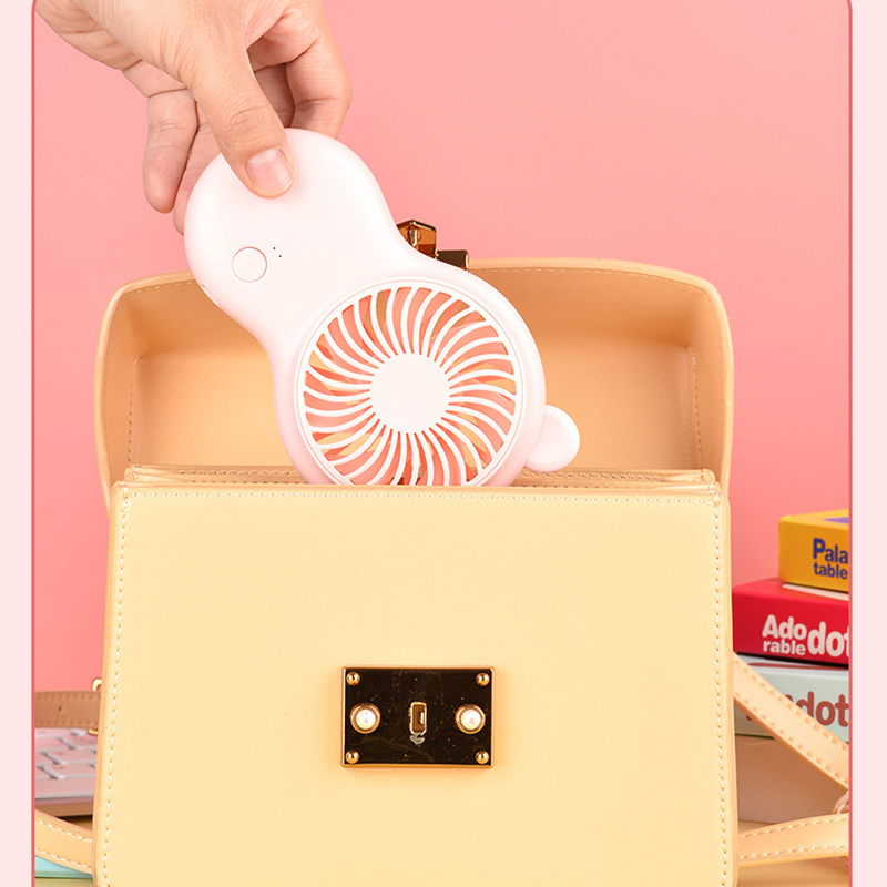 Handheld Pocket Mini Fan Portable With Bracket USB Mini Fan Portable Pocket Fan Cartoon Handheld Desktop Rechargeable Standing Fan Three Gear Wind Speed Regulation Battery Operated USB Small Fan with 3 Speeds for Home Office Car Outdoor Travel Stevvex