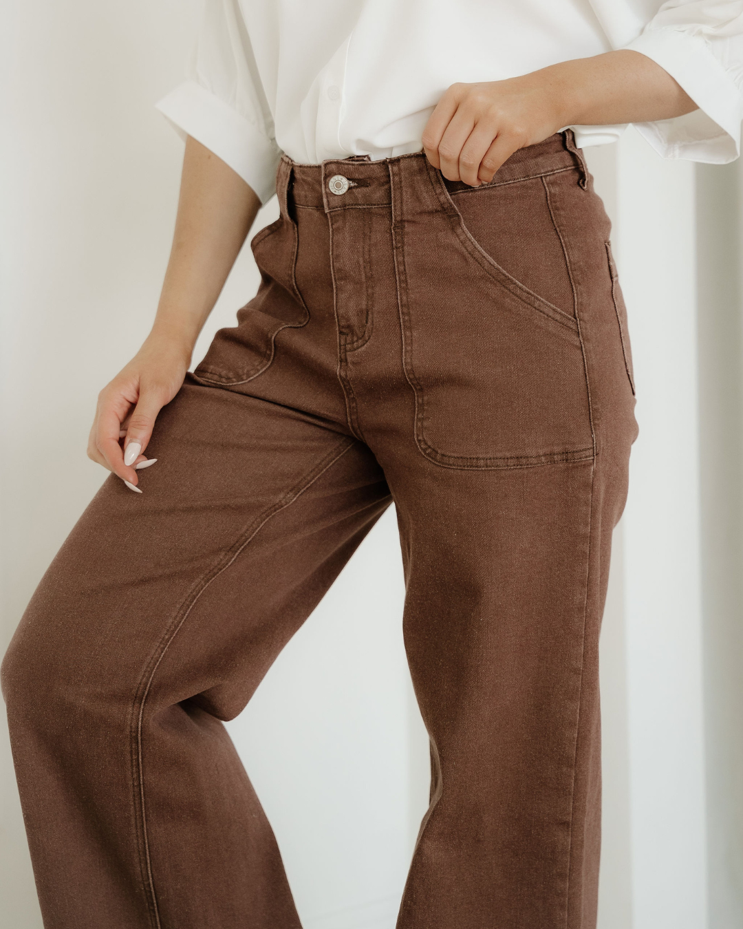 Rylan Retro Washed Patch Pocket Loose Jeans Indie & Co.