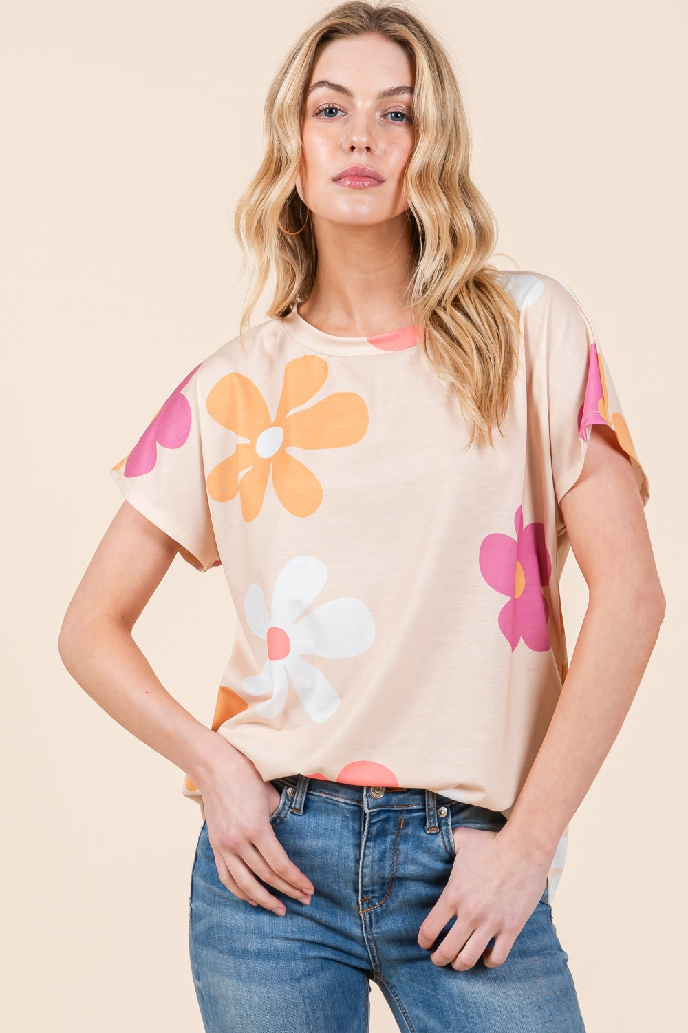 BOMBOM Floral Short Sleeve T-Shirt Creative Chaos Boutique