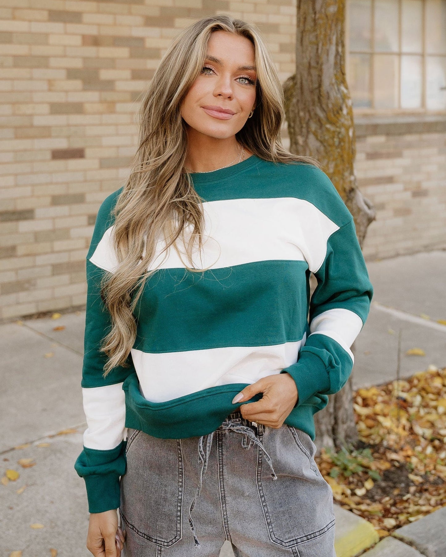 Mia Drop Shoulder Baggy Sweatshirt - Evergreen Indie & Co.