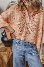 Load image into Gallery viewer, Apricot Pink Hollowed Dolman sweater
