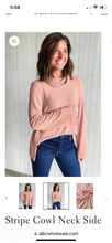 Load image into Gallery viewer, Stripe Cowl Neck Side Top
