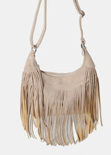 Load image into Gallery viewer, Suede Fringe Adjustable Strap Shoulder Bag
