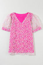 Load image into Gallery viewer, Bonbon Flowery Mesh Puff Sleeve Blouse
