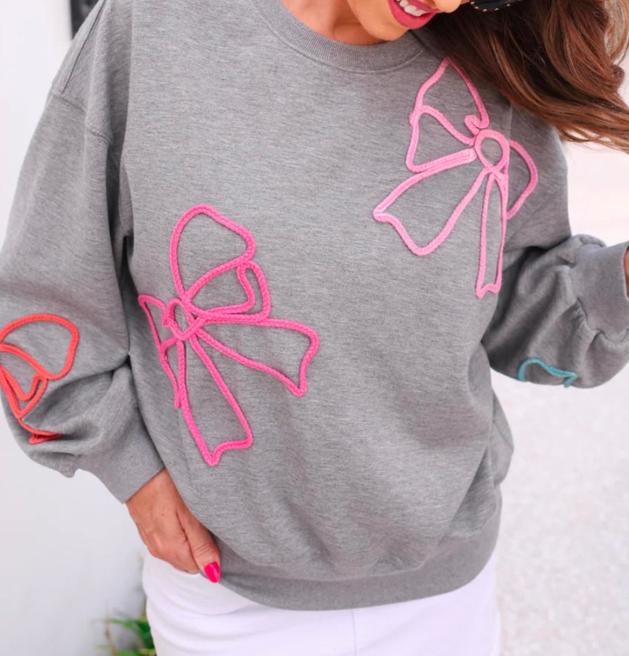 Belle Braided Bow Sweatshirt