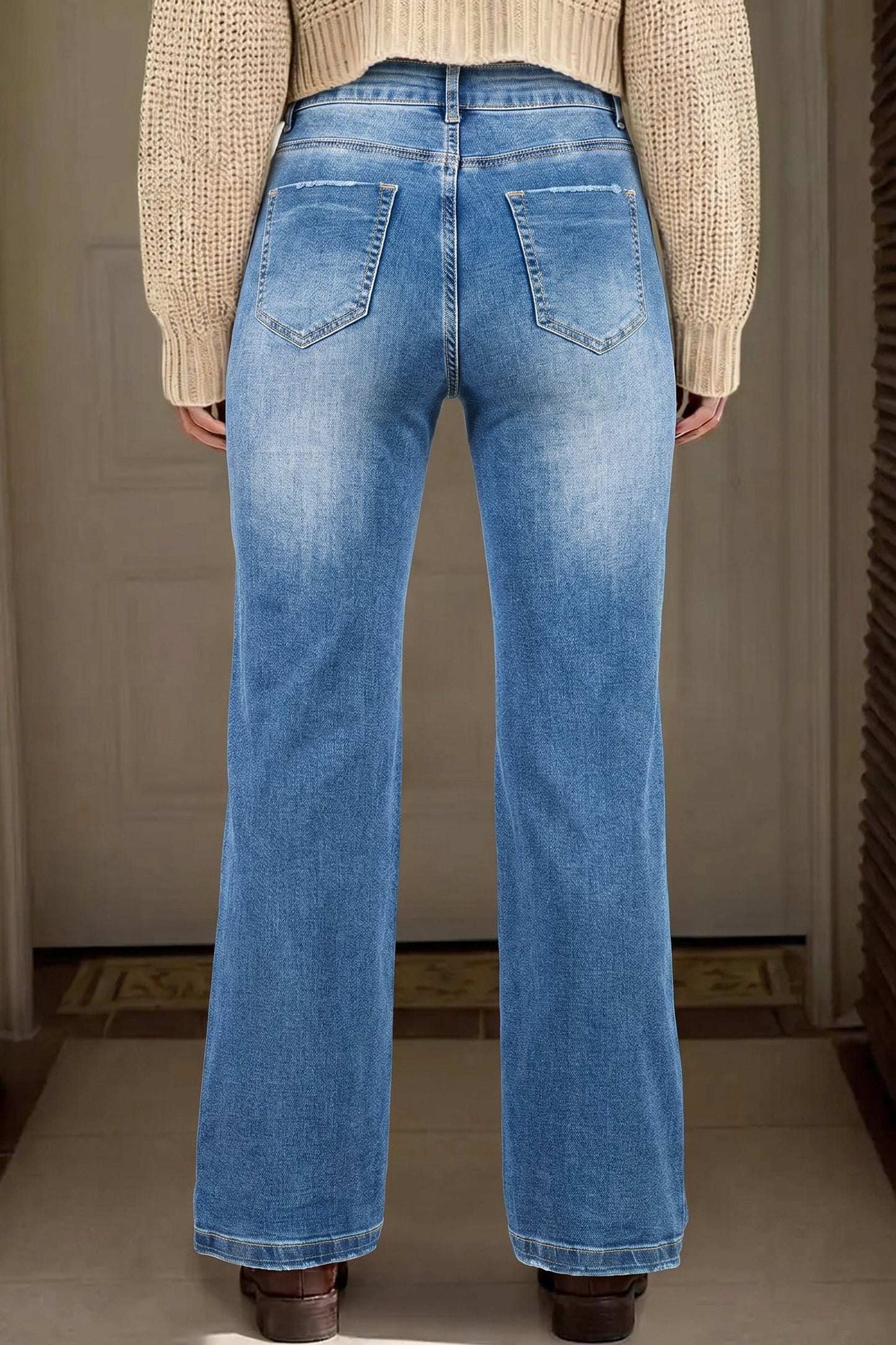 Raven Full Length Casual Jeans Threaded Pear