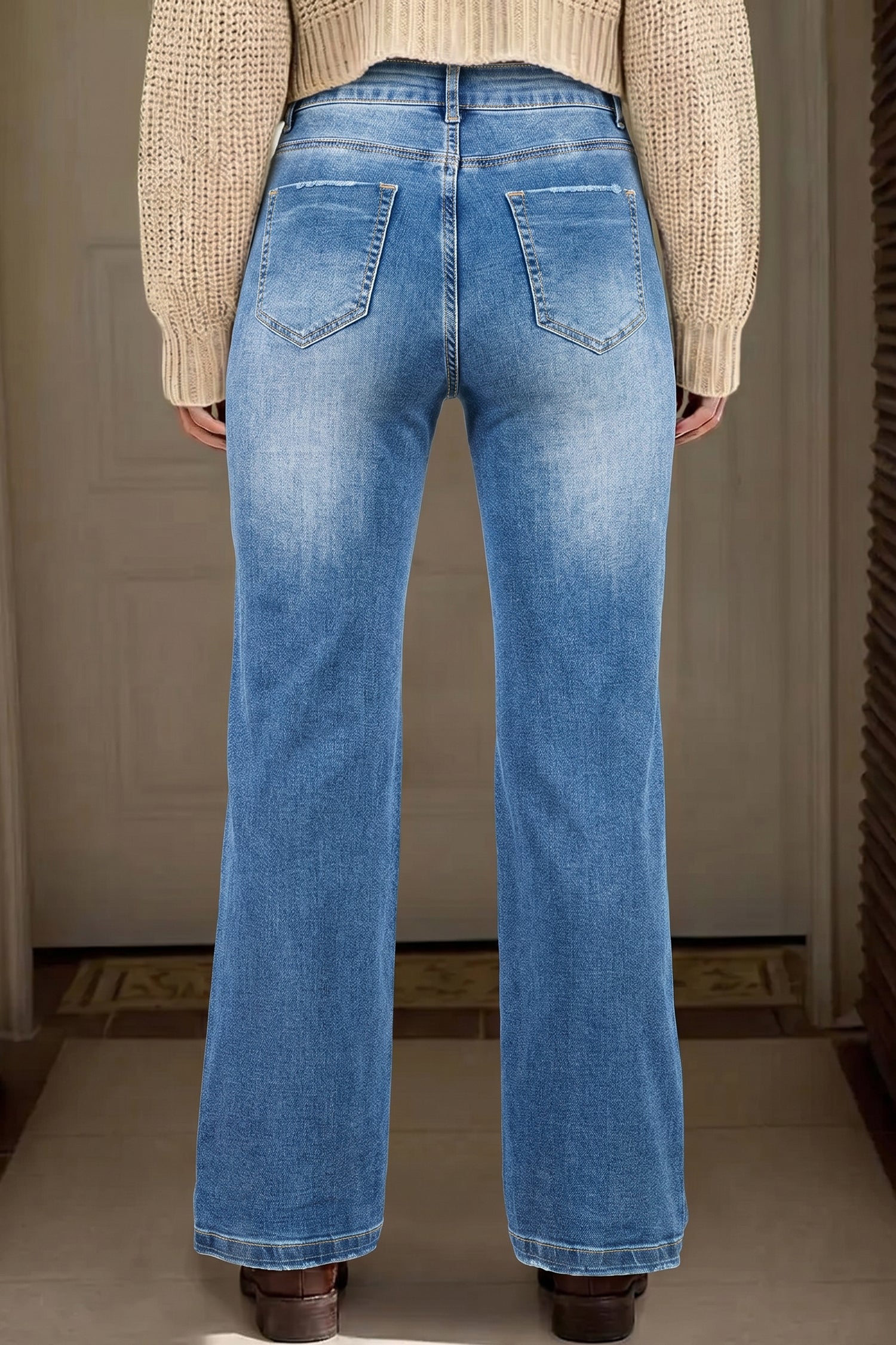 Raven Full Length Casual Jeans Threaded Pear