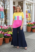 Yellow Pink Multi Color Top