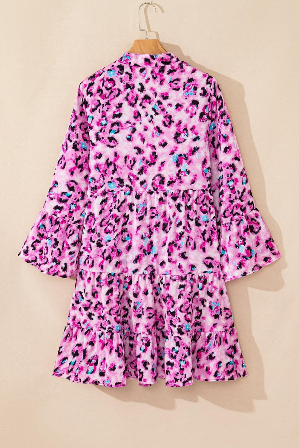 Leopard Tiered Ruffled Hem Dress